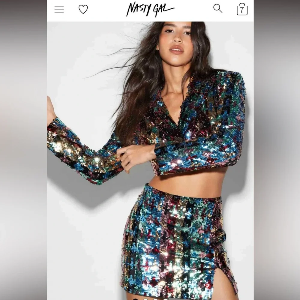 Nasty Gal Sequin Blazer & Skirt - Picture 1 of 2